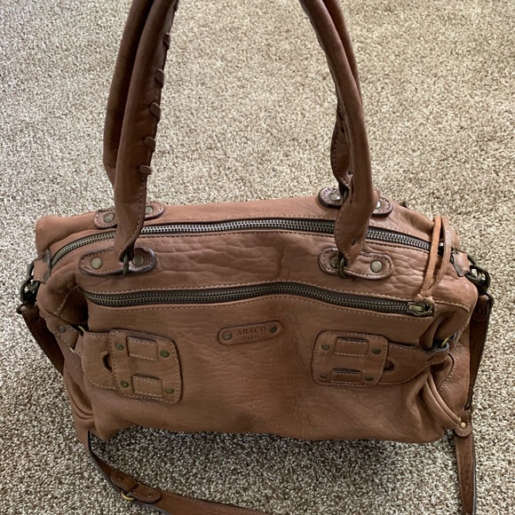 Abaca Paris Soft Brown Leather Satchel Purse